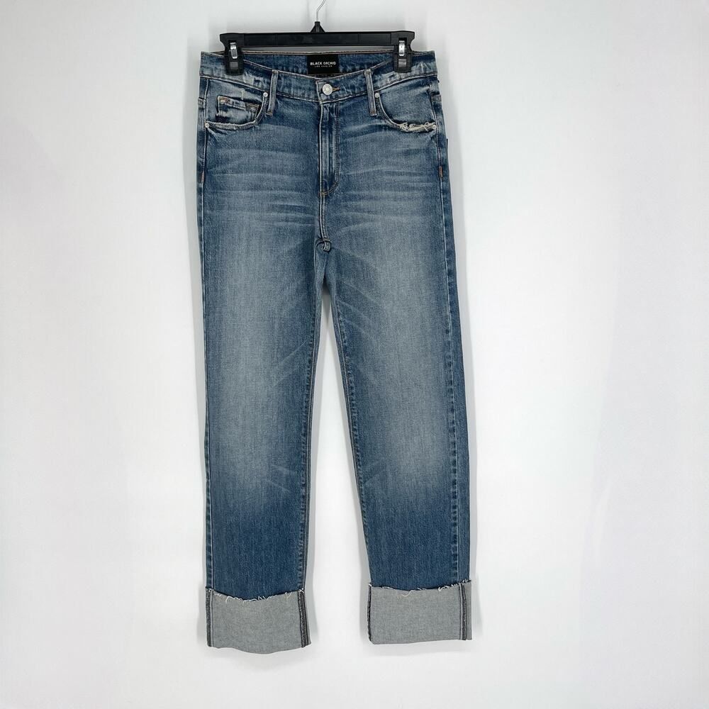 Black Orchid Denim NEW Vintage Rehab Linda Cuffed Wide Leg Jeans Sz 28 Blue